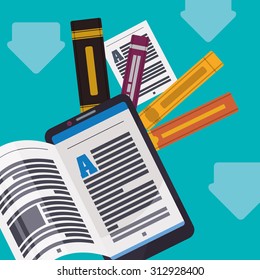 Ebook and smartphone design, vector illustration 10 eps graphic