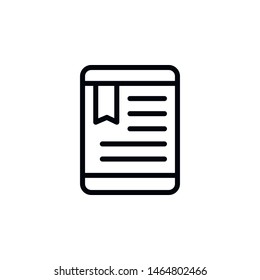 E-book, smartphone icon. Element of Education icon. Thin line icon