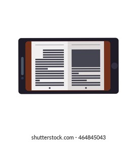 ebook smartphone internet web reading lerning icon. Isolated and flat illustration. Vector graphic