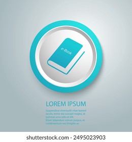 E-Book, Stationery Education Icon Vector Template