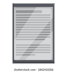 E-book tablet application icon. Cartoon of e-book tablet application vector icon for web design isolated on white background