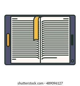 Ebook and tablet icon. elearning reading and technology theme. Isolated design. Vector illustration
