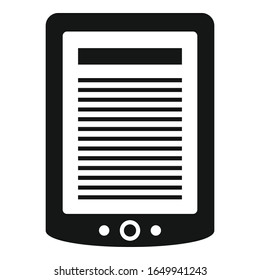 Ebook tablet icon. Simple illustration of ebook tablet vector icon for web design isolated on white background