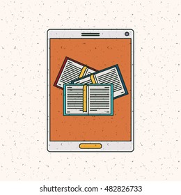Ebook and tablet icon. Technology gadget digital and downloads theme. Colorful design. Vector illustration