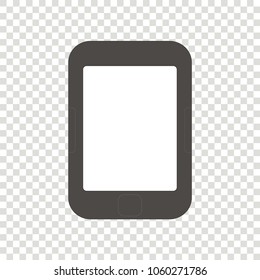 E-book or tablet on a transparent background. Mock Up. Vector Illustration. Graphic design with blank screen. template.