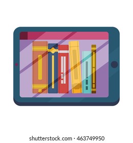 ebook tablet online reading internet icon. Isolated and flat illustration. Vector graphic