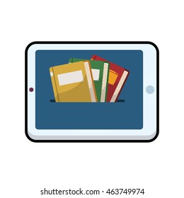 ebook tablet online reading internet icon. Isolated and flat illustration. Vector graphic