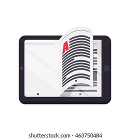 ebook tablet online reading internet icon. Isolated and flat illustration. Vector graphic