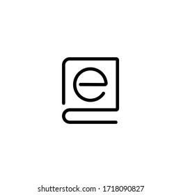 E-book thin icon in trendy flat style isolated on white background. Symbol for your web site design, logo, app, UI. Vector illustration, EPS