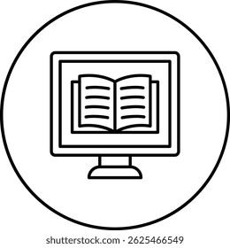 Icono de Vector de libro electrónico. Se puede utilizar para aplicaciones de impresión, móviles y de Web.