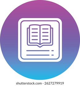 Ícone de vetor de e-book. Pode ser usado para impressão, aplicativos móveis e da Web.