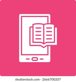 Ícone de vetor de e-book. Pode ser usado para impressão, aplicativos móveis e da Web.