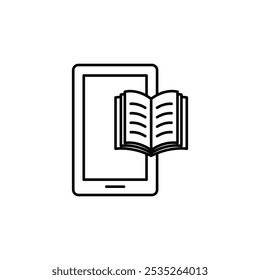 Ebook vector icon. Editable black stroke.