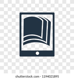 Ebook vector icon isolated on transparent background, Ebook transparency logo concept