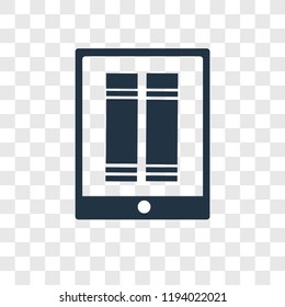 Ebook vector icon isolated on transparent background, Ebook transparency logo concept