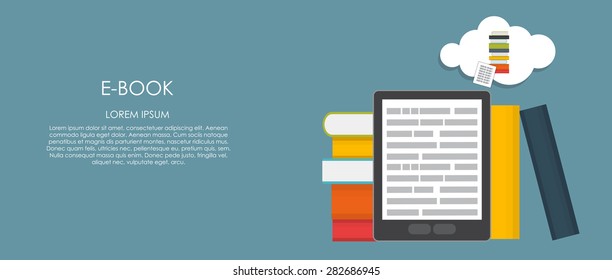 E-Book Vector illustration. Flat computing background. EPS10