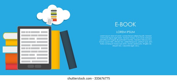 E-Book Vector illustration. Flat computing background. EPS10