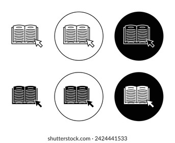Ebook Vector Illustration Set. Digital Library sign suitable for apps and websites UI design style.