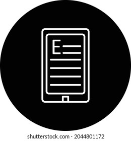 Diseño de iconos invertidos de la línea del vector del libro electrónico
