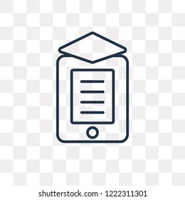 Ebook vector outline icon isolated on transparent background, high quality linear Ebook transparency concept can be used web and mobile