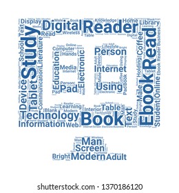 ebook word cloud. tag cloud about ebook