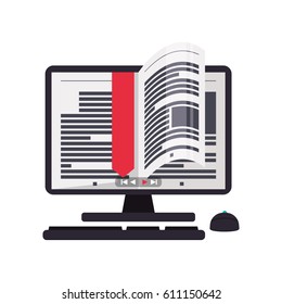 e-books, books purchase and download vector icon