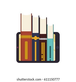 e-books, books purchase and download vector icon