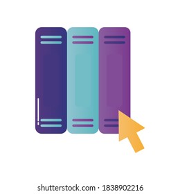 Ebooks with cursor design, Education online and elearning theme Vector illustration