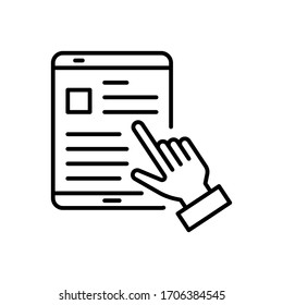 E-BOOKS icon. Flat vector graphic in White background.
