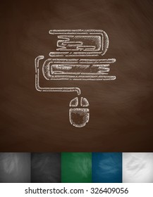 e-books icon. Hand drawn vector illustration. Chalkboard Design