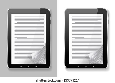 E-books are on the different backgrounds.