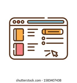 E-bookstore color line icon. An online store that sells books, and where people can buy them. Pictogram for web page, mobile app, promo. UI UX GUI design element. Editable stroke.