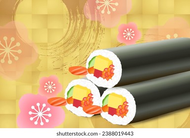 Fondo de la primavera del ciruela del sebo de Eboshimaki Setsubun