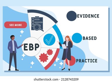 EBP Evidence-based practice acronym. business concept background.  vector illustration concept with keywords and icons. lettering illustration with icons for web banner, flyer, landing pag