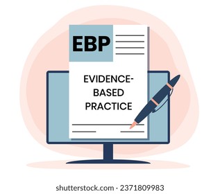 EBP Evidence-based practice acronym. business concept background. vector illustration concept with keywords and icons. lettering illustration with icons for web banner, flyer