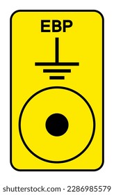 Symbol-Zeichen der EBP, Vektorgrafik einzeln auf weißem Hintergrund - Etikett .EPS10