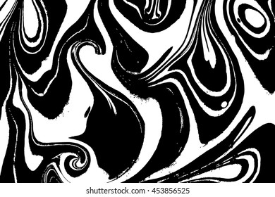 Ebru art. Traditional Turkish Ebru technique. Painting on water transfered on highly textured paper or cloth. Color paint ebru with waves and tile pattern.