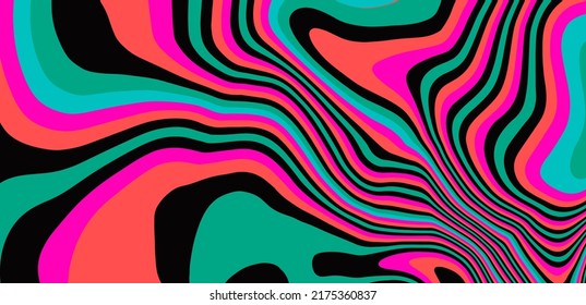 Ebru marbling 1960s-style background. Psychedelic trippy vector illustration.