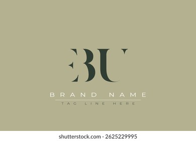 Diseño de logotipo de carta abstracta EBU. Este logotipo está diseñado por tres letras abstractas.