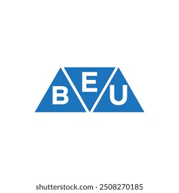 EBU triangle shape logo design on white background. EBU creative initials letter logo concept.
