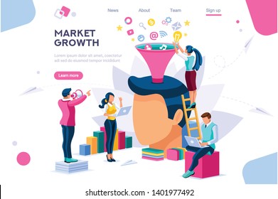 E-business Buyer, Market Imagination Growth Focus Filter. Digital Generation. Elements for Web Banner, Infographics, Hero Images. Flat Isometric Vector Illustration Isolated on White Background