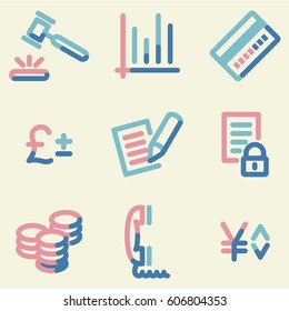 E-business icons, color contour series