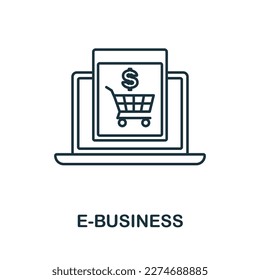 E-Business line icon. Colored element sign from finance management collection. Outline E-Business icon sign for web design, infographics and more.