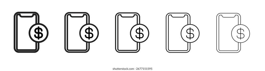 E-Business mobile icon vector illustration isolated