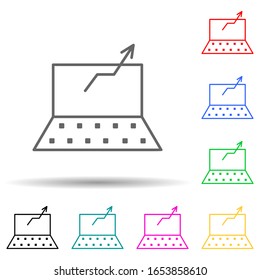 E-Business-Symbol für mehrfarbige Farben. Einfache dünne Linie, Vektorillustration der neuen Technologien für i und ux, Website oder mobile Anwendungen