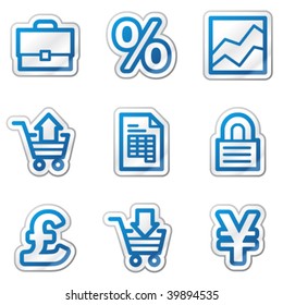 E-Business-Web-Symbole, Blue-Kontur-Aufkleber-Reihe