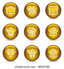 E-business web icons, gold glossy series