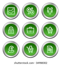 E-business web icons, green circle buttons series