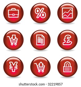 E-business web icons, red glossy series