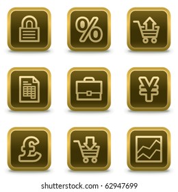 E-Business-Web-Symbole, quadratisch-braune Schaltflächen